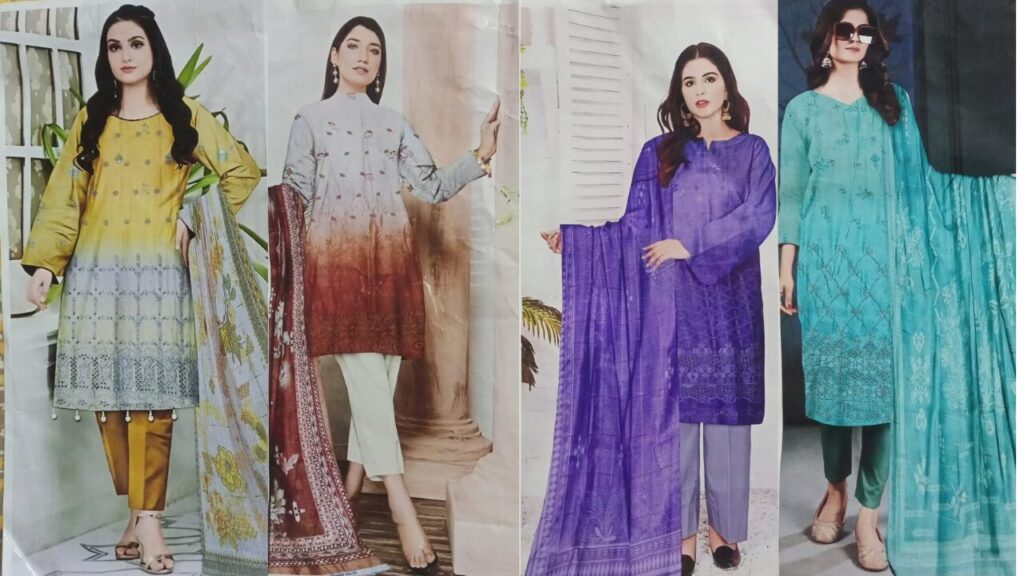 Elegant floral design from Bin Asif Digital Lawn Collection featuring vibrant colors and intricate patterns